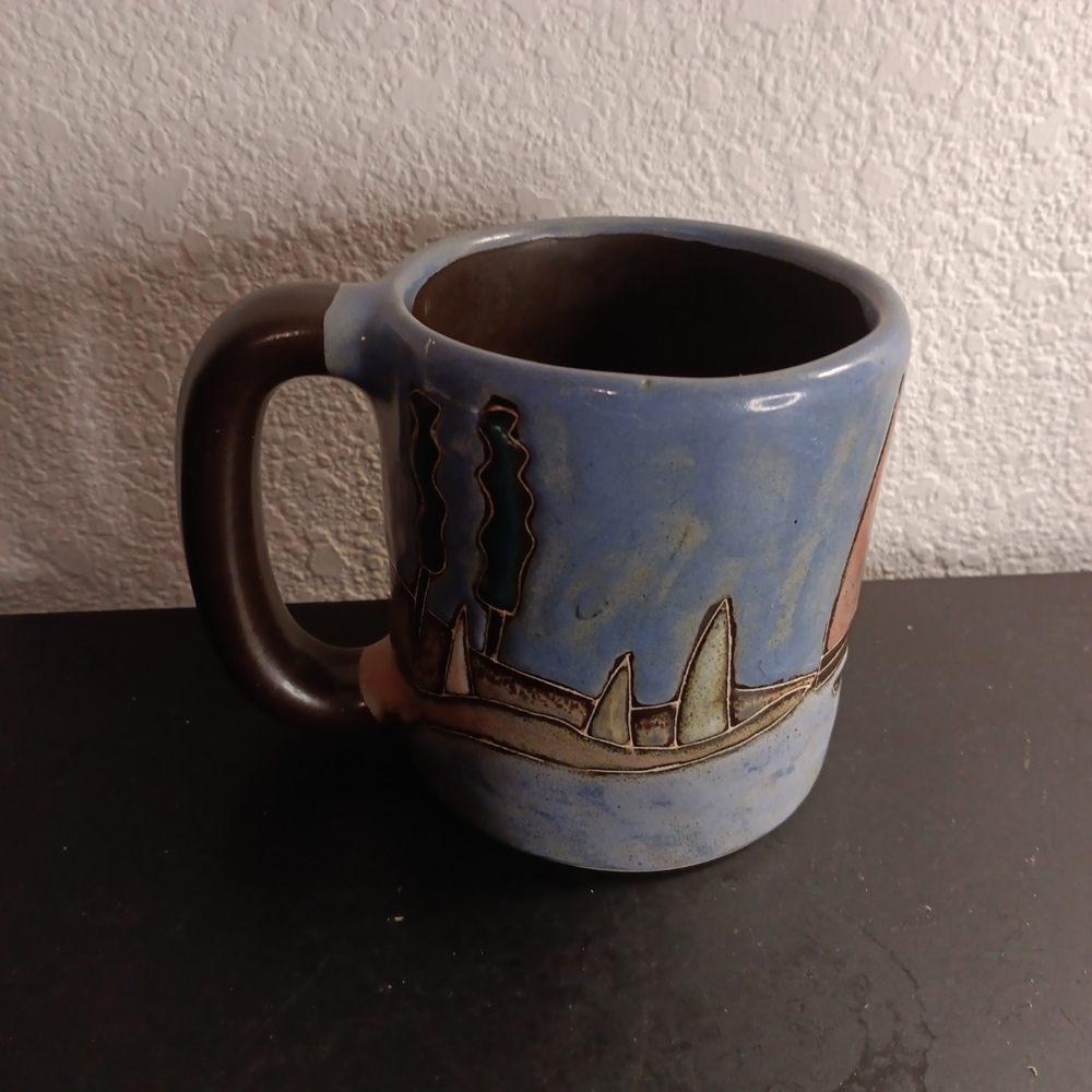 GORGEOUS NEW Mara Mexico Folk Art Nautical 16oz Coffee Mug